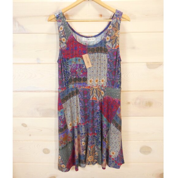 NWT Natural Life Opal ButterSoft Ballet Dress Size XL Patchwork Sleeveless Boho - Picture 2 of 12